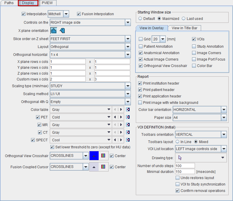 Settings PVIEW