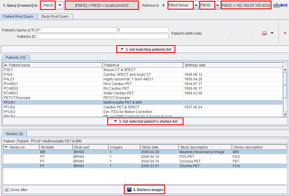 DICOM Q/R Dialog