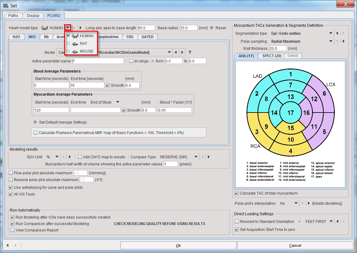 PCARD Configuration Settings