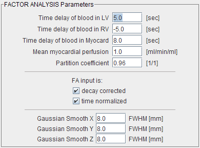 PCARD FA Parameters